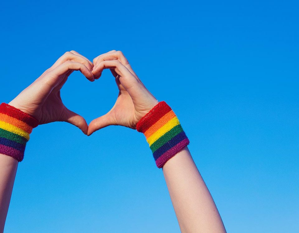 LGBTQ heart hands