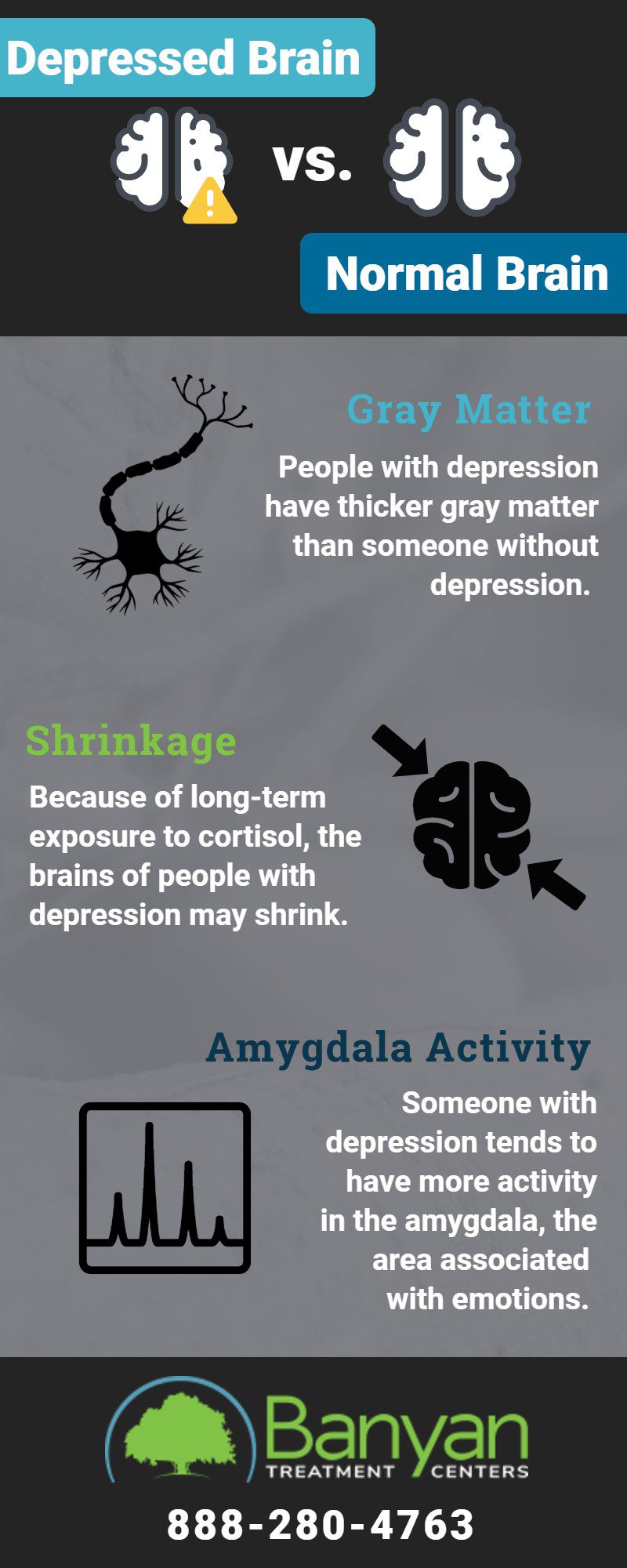 Banyan Mental Health- Depressed vs Normal Brain